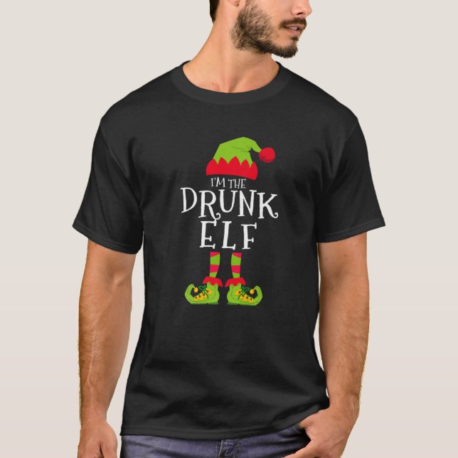Ich bin das Betrunkene Elf-Funny-Matching Weihnach T-Shirt (Vorderseite)