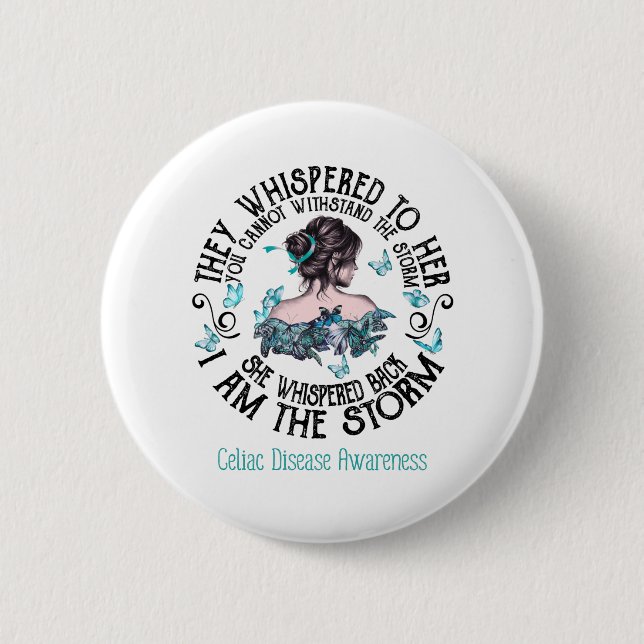 Ich bin das Bewusstsein für die Storm Celiac-Krank Button (Vorderseite)