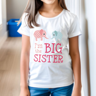 Ich bin das Big Sister Tee Shirt Niedliche Elefant