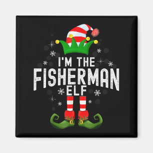 Ich bin das Fischerelf-Christmas-Familie-Pjs-Kostü Magnet