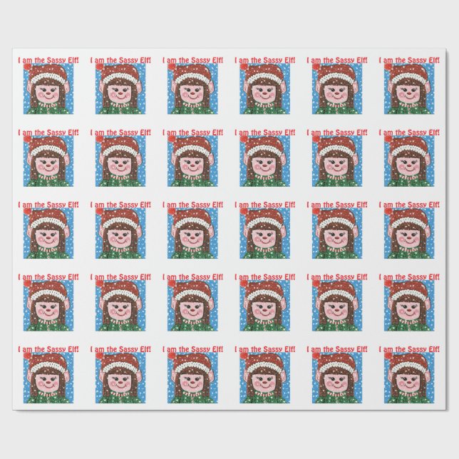 Ich bin das freche Elf-Verpackungspapier Geschenkpapier (Flach)
