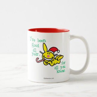 Ich bin das ganze Jahr gut gewesen Zweifarbige Tasse