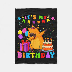 Ich bin das Geburtstagsmädchen Süße Capybara Bday Fleecedecke