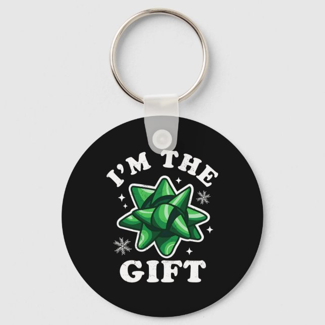 Ich bin das Geschenk - Funny Ugly Weihnachts-Sweat Schlüsselanhänger (Vorderseite)