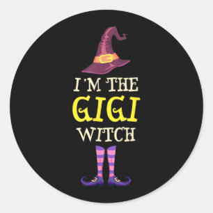 Ich bin das Gigi Hexen Kostüm Halloween Lustige He Runder Aufkleber