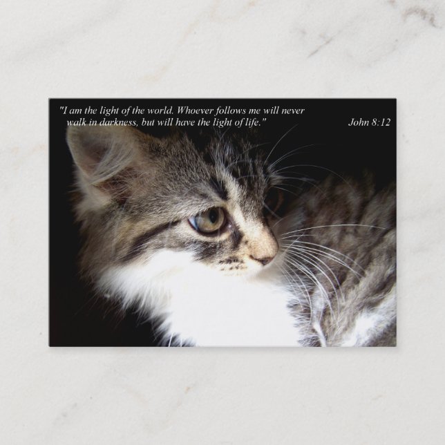 Ich bin das helle (Katzen-) Geschäft oder die Telefonnummerkarte (Vorderseite)