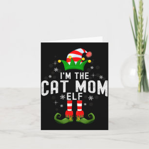 Ich bin das Katzenmutter-Elfen-Weihnachtsfamilie-P Karte