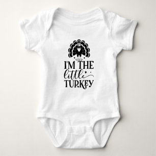 Ich bin das kleine Truthahn-Typografie-Baby-Body Baby Strampler
