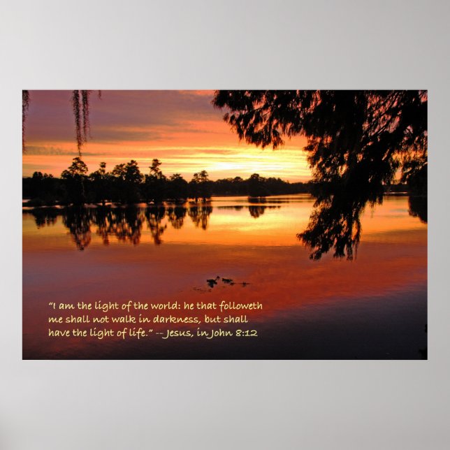 "Ich bin das Licht der Welt"-Schrift-Poster Poster (Vorne)