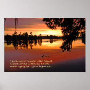 "Ich bin das Licht der Welt" Schrifts-Plakat Poster