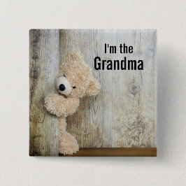Ich bin das Oma Niedlich gestopfte Bären-Foto Button