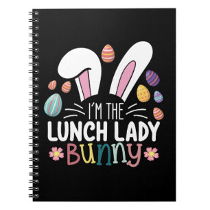 Ich bin das Oster-Matching Lunch Lady Bunny Notizblock