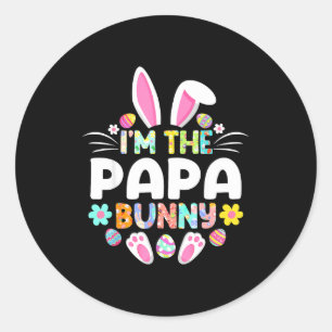 Ich bin das Papa-Kaninchen Lustiger Ostertag Famil Runder Aufkleber