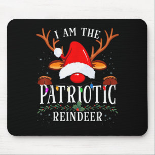 Ich bin das patriotische Renntier-Weihnachtsfamili Mousepad