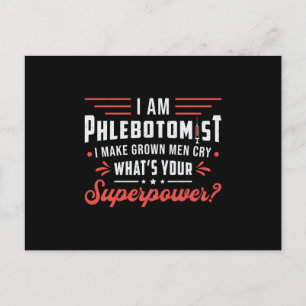 Ich bin das phlebotomistische Superpower Phlebotom Postkarte