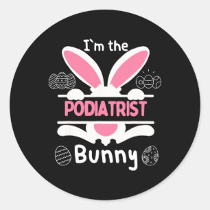 Ich bin das Podologen-Hasen-Osterhasen-Kostüm Runder Aufkleber