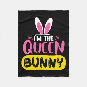 Ich bin das Queen Bunny Kaninchen Ohren Ei Lustige Fleecedecke
