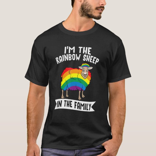 Ich bin das Regenbogenschaf der Familie LGBTQ+ Lie T-Shirt (Vorderseite)