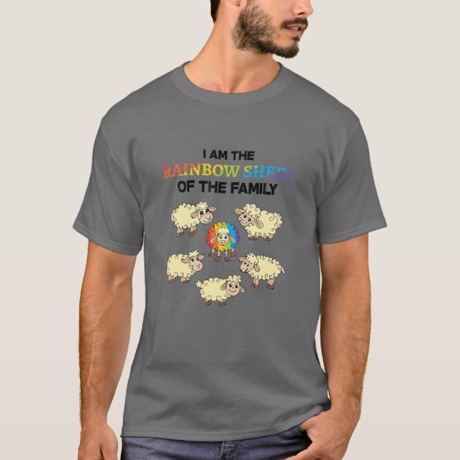 Ich bin das Regenbogenschaf der LGBT-Schaffamilie T-Shirt (Vorderseite)
