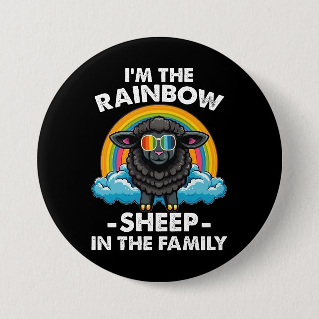 Ich bin das Regenbogenschaf im Monat der Familient Button (Vorderseite)