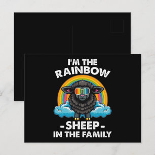 Ich bin das Regenbogenschaf in der Familie im Prid Postkarte