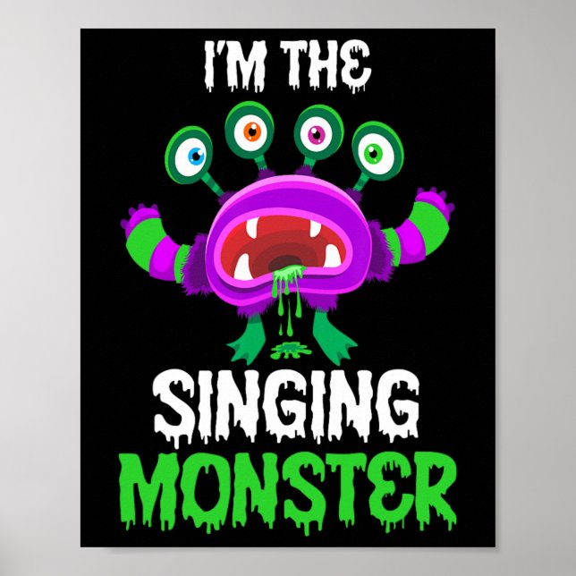 Ich bin das singende Monster-Matching Family Hallo Poster (Vorne)