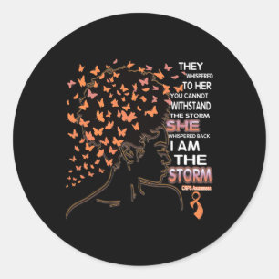 Ich bin das Storm Black Woman Crps Bewusstsein Runder Aufkleber