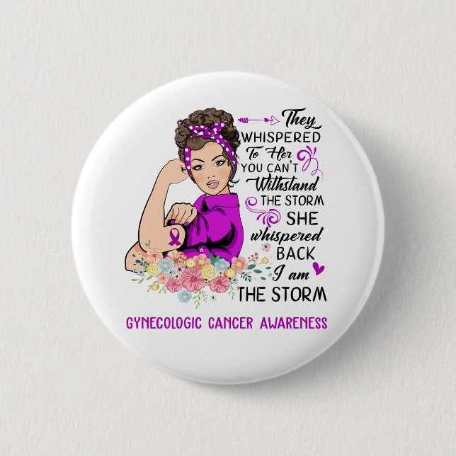 Ich bin das Storm GYNECOLOGIC CANCER Bewusstsein Button (Vorderseite)