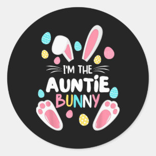 Ich bin das Tante-Bunny-Passende-Familien-Osterpar Runder Aufkleber