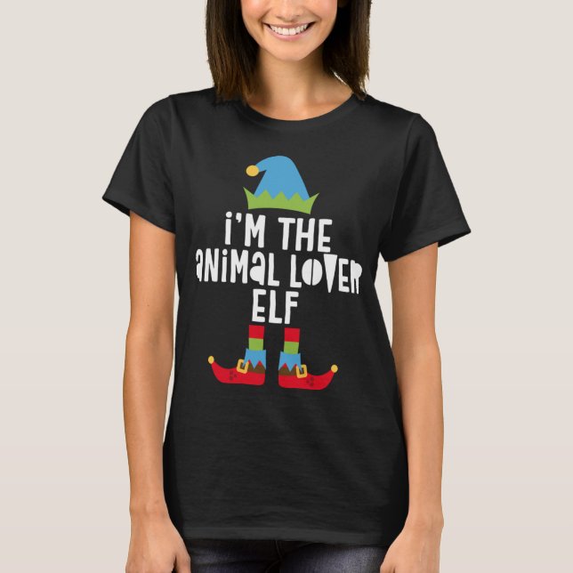 Ich bin das Tier Lover Elf, das Weihnachtskostüm p T-Shirt (Vorderseite)