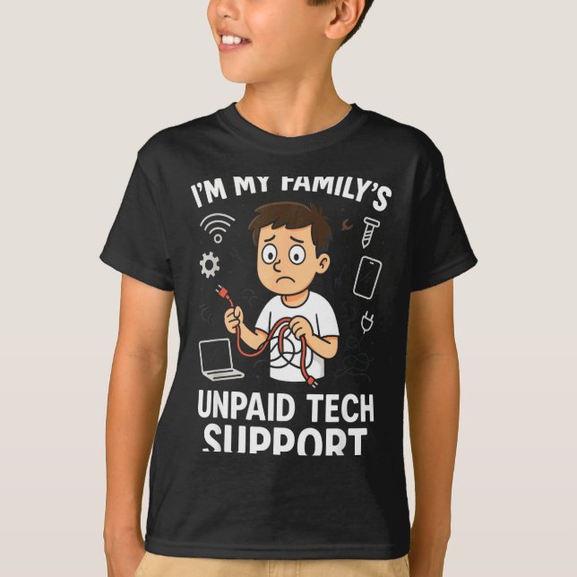 Ich bin das unbezahlte Technik-Support-Computerpro T-Shirt (Vorderseite)