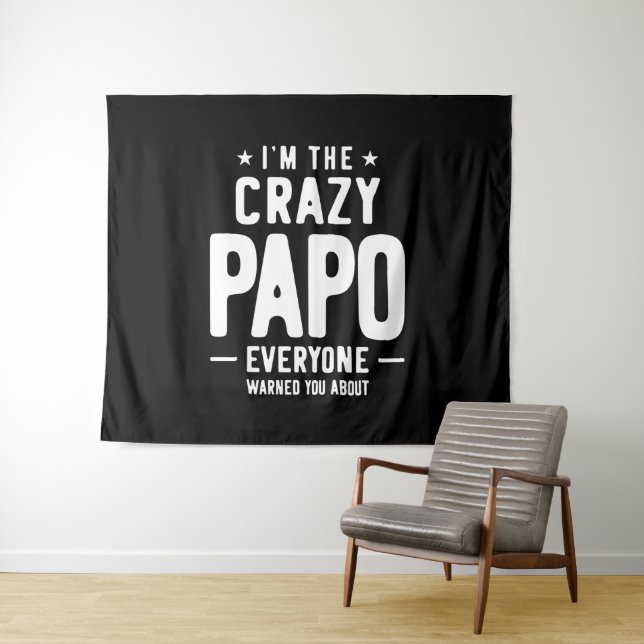 Ich bin das verrückte Papo-Jedermann-Geschenk Wandteppich (Beispiel (Horizontal))