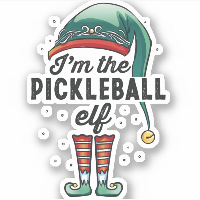 Ich bin das Weihnachtsgeschenk des Pickleball Elf  Aufkleber (Vorderseite)
