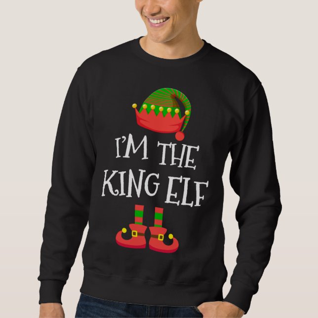 Ich bin das Weihnachtskostüm der Hipster-Elf-Famil Sweatshirt (Vorderseite)