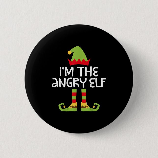 Ich bin das wütende Elf-Matching Weihnachts-Elf-Sh Button (Vorderseite)