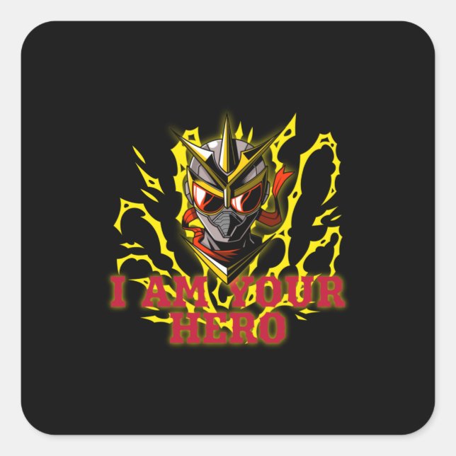 ICH BIN DEIN HERO QUADRATISCHER AUFKLEBER (Vorderseite)