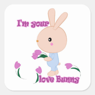 Ich bin dein Lieblings-Bunny Quadratischer Aufkleber