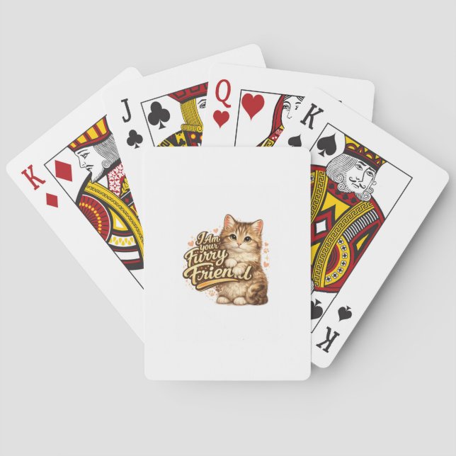 Ich bin dein pelziger Freund Katzen-Design Spielkarten (Rückseite)