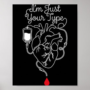Ich bin dein Typ Phlebotomist Phlebotomie Blut Kra Poster