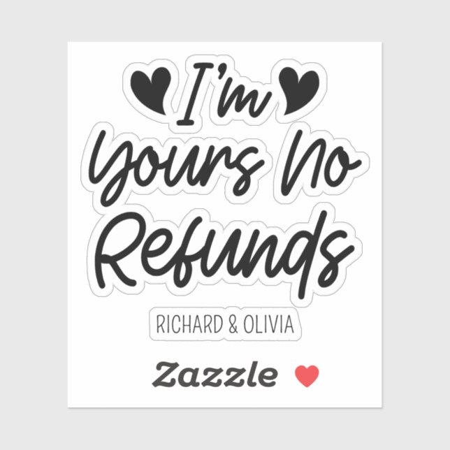 Ich bin dein Valentinstag ohne Rückerstattung Nied Aufkleber (Blatt)