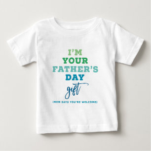 Ich bin dein Vatertag Geschenk Blaue Typografie Lu Baby T-shirt