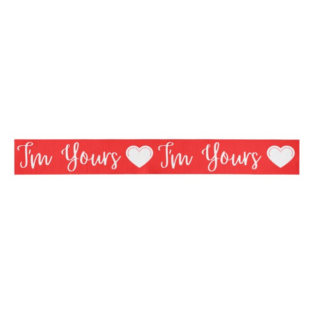 Ich bin dein weißes Valentinisches Kornband Ripsband (Vorderseite)