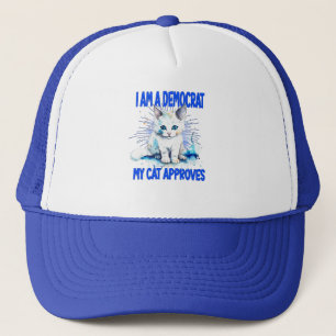 Ich bin Demokrat - meine Katze stimmt zu Truckerkappe