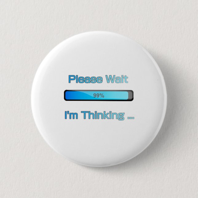 Ich bin denkender Computerprogrammierer-Entwurf Button (Vorderseite)
