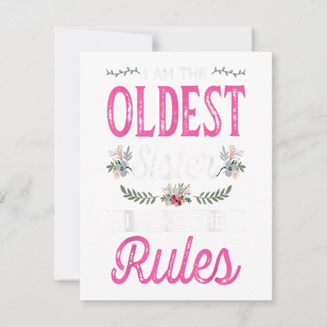 Ich bin der älteste, der die Regel für ein großes  Einladung (Vorderseite)