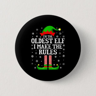 Ich bin der älteste Elf Lustige Weihnachten Famili Button
