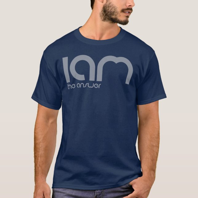 Ich bin der Antwort-T - Shirt (Logo) - Mann (lila) (Vorderseite)