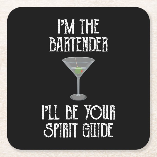 Ich bin der Barkeeper, dass ich dein Geistführer s Rechteckiger Pappuntersetzer (Vorderseite)