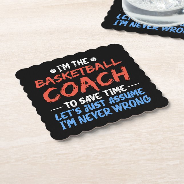 Ich bin der Basketballtrainer, um Zeit Cool Retten Untersetzer (angewinkelt)