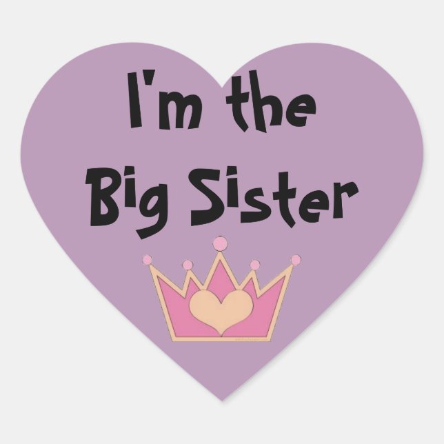 Ich bin der Big Sister Heart Sticker (Vorderseite)